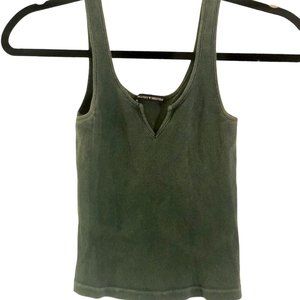 Brandy Melville Green Ribbed Crop Tank